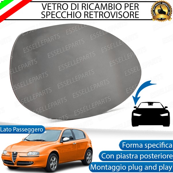 Specchietto Alfa 147 Fino Al 2008 Vetro Specchio Retrovisore Destro Termico