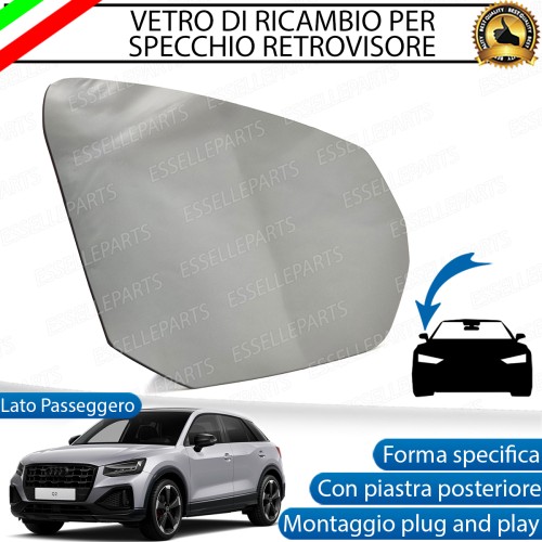 Specchietto Audi Q2 Vetro Specchio Retrovisore Destro Termico Passeggero