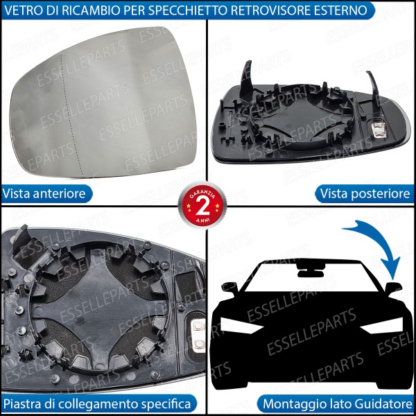 Specchietto Audi A1 8X Dal 2015 Specchio Retrovisore Sinistro Termico