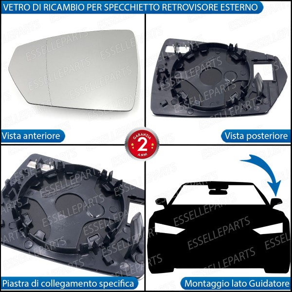 Specchietto Audi A1 MK2 Specchio Retrovisore Sinistro Termico