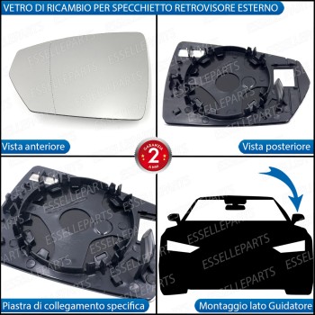 Specchietto Audi A1 MK2 Specchio Retrovisore Sinistro Termico