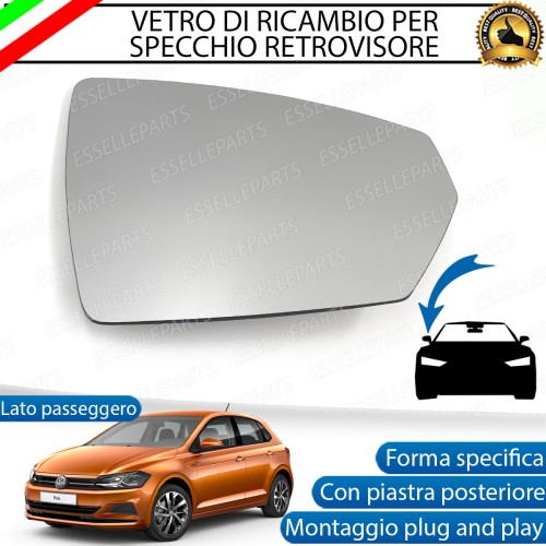 Specchietto Volkswagen Polo AW1 Vetro Specchio Retrovisore Destro Termico