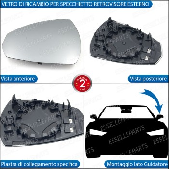 Specchietto Audi A3 8V SPORTBACK RESTYLING Specchio Retrovisore Sinistro Termico