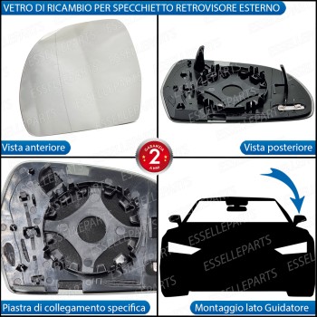 Specchietto Audi A6 C6 Dal 2008 Specchio Retrovisore Sinistro Termico Specchietto Audi A6 C6 Dal 2008 Specchio Retrovisore Sinistro Termico
