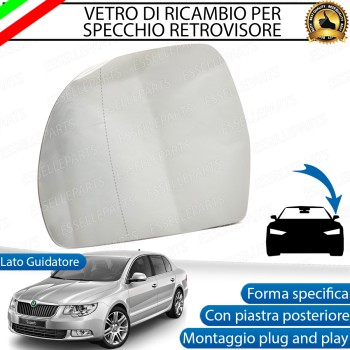 Specchietto Skoda Superb Mk2 Specchio Retrovisore Sinistro Termico Guidatore Specchietto Skoda Superb Mk2 Specchio Retrovisore Sinistro Termico Guidatore