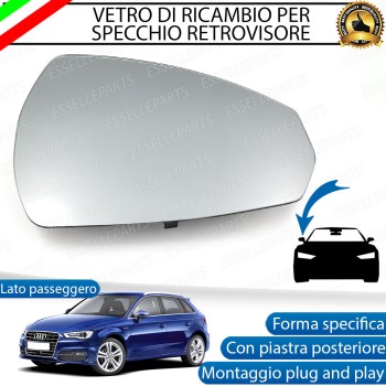 Specchietto Audi A3 8V + SPORTBACK Vetro Specchio Retrovisore Destro Termico Specchietto Audi A3 8V + SPORTBACK Vetro Specchio Retrovisore Destro Termico