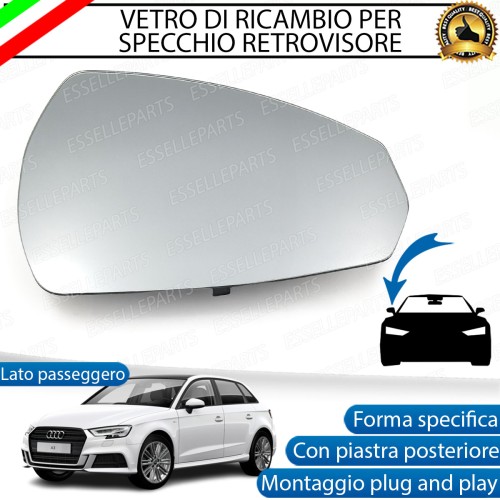 Specchietto Audi A3 8V SPORTBACK RESTYLING Vetro Specchio Retrovisore Destro Termico
