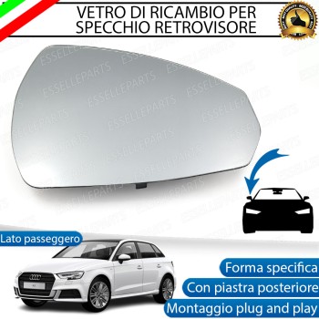 Specchietto Audi A3 8V SPORTBACK RESTYLING Vetro Specchio Retrovisore Destro Termico