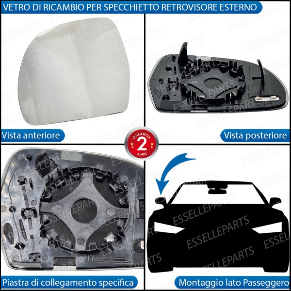 Specchietto Audi A5 8T Fino Al 2011 Specchio Retrovisore Destro Termico