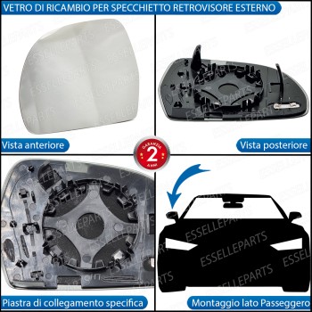 Specchietto Audi A5 8T Fino Al 2011 Specchio Retrovisore Destro Termico