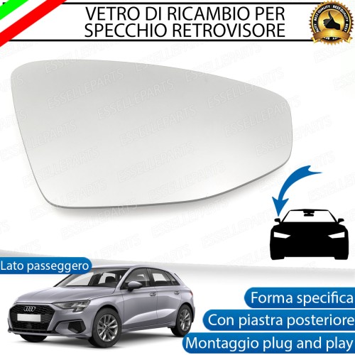 Specchietto Audi A3 8Y SPORTBACK Vetro Specchio Retrovisore Destro Termico