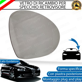 Specchietto Alfa Romeo 147 Dal 2009 Specchio Retrovisore Sinistro Termico Specchietto Alfa Romeo 147 Dal 2009 Specchio Retrovisore Sinistro Termico