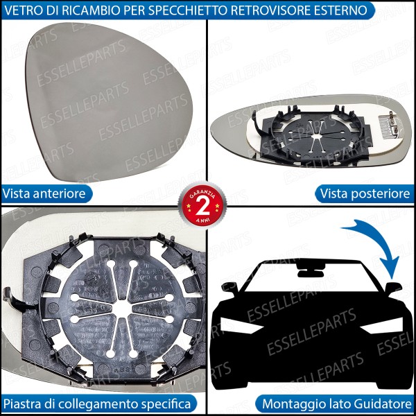 Specchietto Alfa Romeo 147 Dal 2009 Specchio Retrovisore Sinistro Termico
