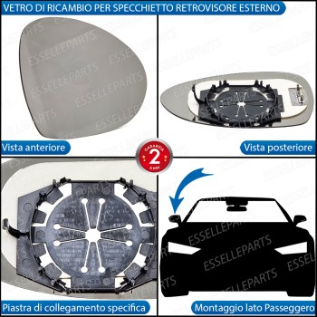 Specchietto Alfa Romeo 147 Dal 2009 Vetro Specchio Retrovisore Destro Termico Specchietto Alfa Romeo 147 Dal 2009 Vetro Specchio Retrovisore Destro Termico