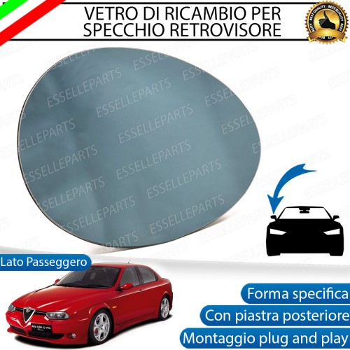 Specchietto Alfa Romeo 156 Pre-Restyling Vetro Specchio Retrovisore Destro Termico Passeggero