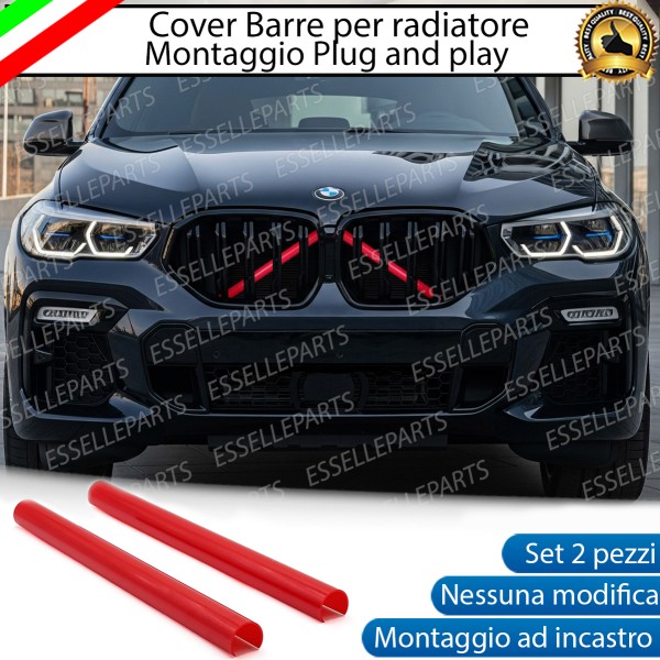 Cover Barre Radiatore Bmw X6 G06 Ad Incastro Rosso Plug And Play