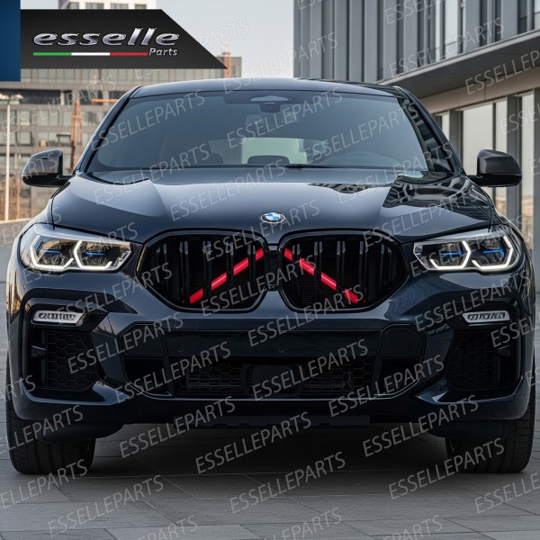 Cover Barre Radiatore Bmw X6 G06 Ad Incastro Rosso Plug And Play