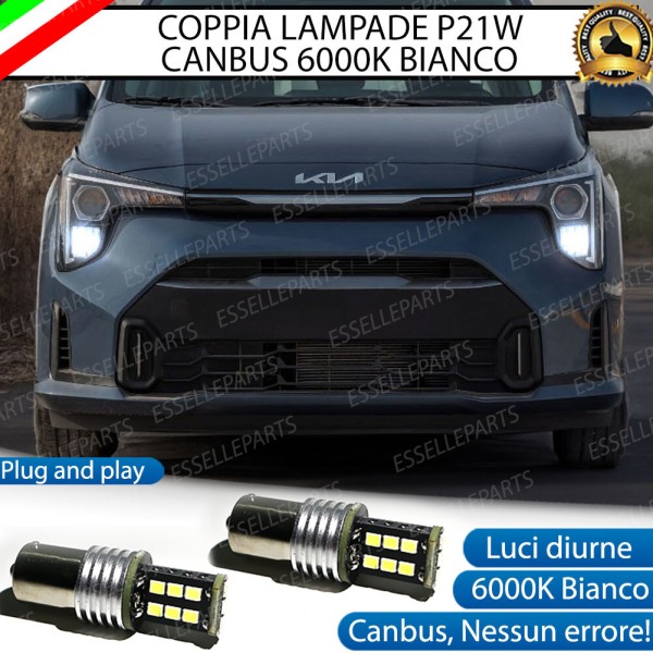 Coppia lampade Luci Diurne DRL 15 LED BAY15D P21/5W Kia Picanto MK3 Restyling