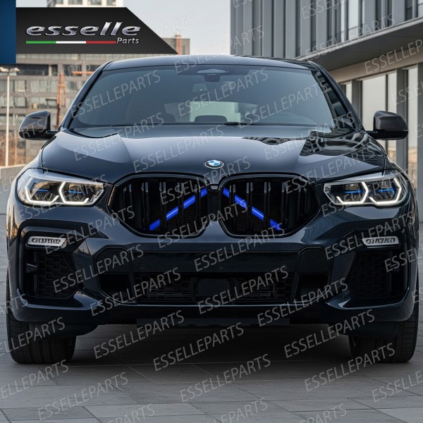 Cover Barre Radiatore Bmw X6 G06 Ad Incastro Blu Plug And Play