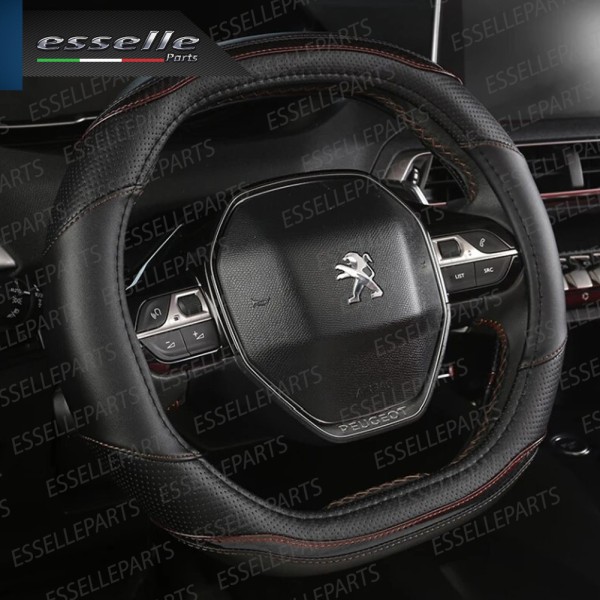 Coprivolante similpelle cuciture rosse per Peugeot 3008 MK3