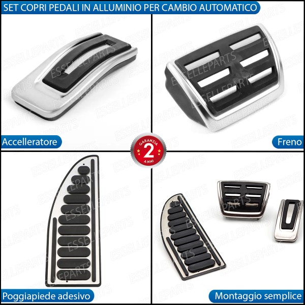 Set Copripedali pedaliera Completo per Skoda Fabia 4 con Cambio automatico