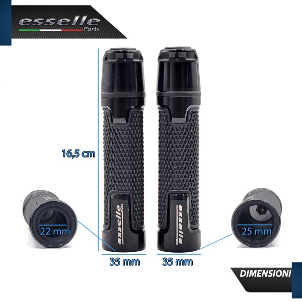 Manopole Manubrio Moto Scooter Nero Antiscivolo Con Contrappesi per Cagiva