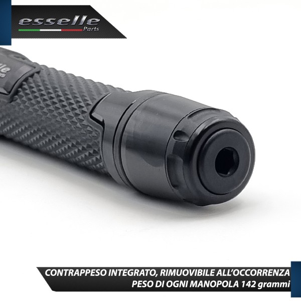 Manopole Manubrio Moto Scooter Nero Antiscivolo Con Contrappesi per Derbi