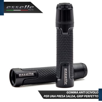 Manopole Manubrio Moto Scooter Nero Antiscivolo Con Contrappesi per Husqvarna