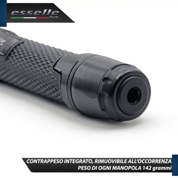 Manopole Manubrio Moto Scooter Nero Antiscivolo Con Contrappesi per Kawasaki