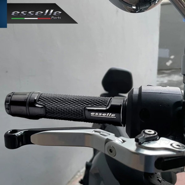 Manopole Manubrio Moto Scooter Nero Antiscivolo Con Contrappesi per Vespa