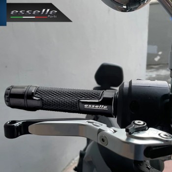 Manopole Manubrio Moto Scooter Nero Antiscivolo Con Contrappesi per Yamaha