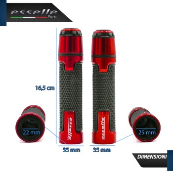 Manopole Manubrio Moto Scooter Rosso Antiscivolo Con Contrappesi per Suzuki