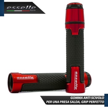 Manopole Manubrio Moto Scooter Rosso Antiscivolo Con Contrappesi per Kymco