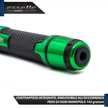 Manopole Manubrio Moto Scooter Verde Antiscivolo Con Contrappesi per Sym