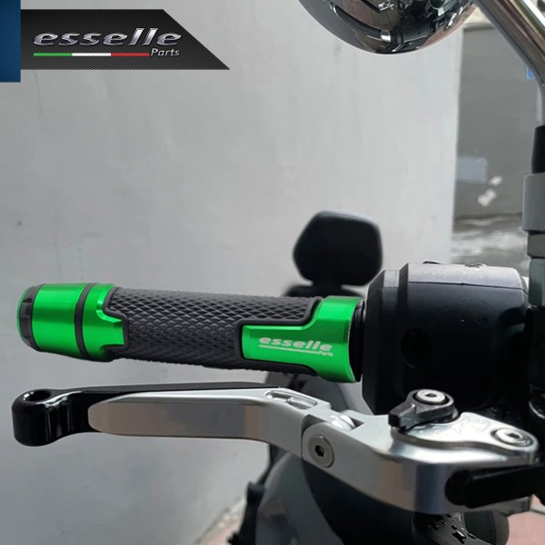 Manopole Manubrio Moto Scooter Verde Antiscivolo Con Contrappesi per Piaggio