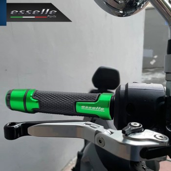 Manopole Manubrio Moto Scooter Verde Antiscivolo Con Contrappesi per Piaggio