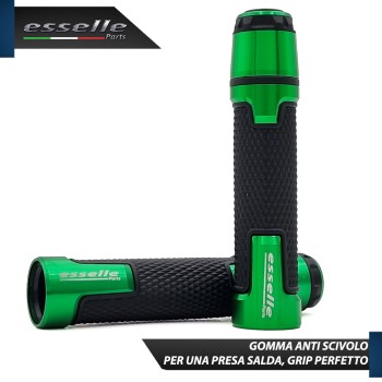 Manopole Manubrio Moto Scooter Verde Antiscivolo Con Contrappesi per Kymco