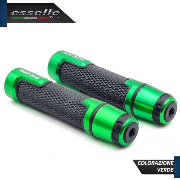 Manopole Manubrio Moto Scooter Verde Antiscivolo Con Contrappesi per Kymco