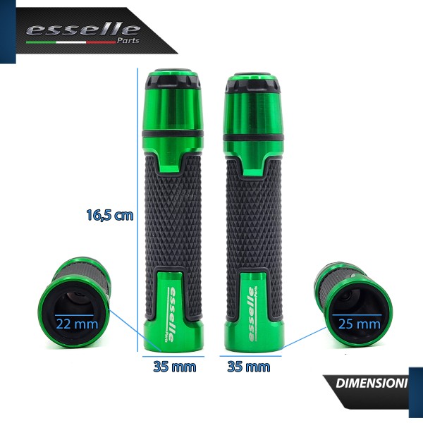 Manopole Manubrio Moto Scooter Verde Antiscivolo Con Contrappesi per Cagiva