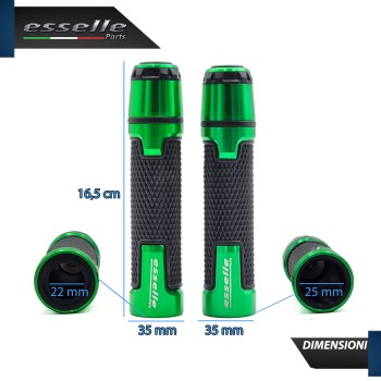 Manopole Manubrio Moto Scooter Verde Antiscivolo Con Contrappesi per Benelli