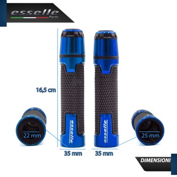 Manopole Manubrio Moto Scooter Blu Antiscivolo Con Contrappesi per Kymco