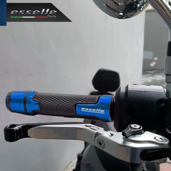 Manopole Manubrio Moto Scooter Blu Antiscivolo Con Contrappesi per Malaguti