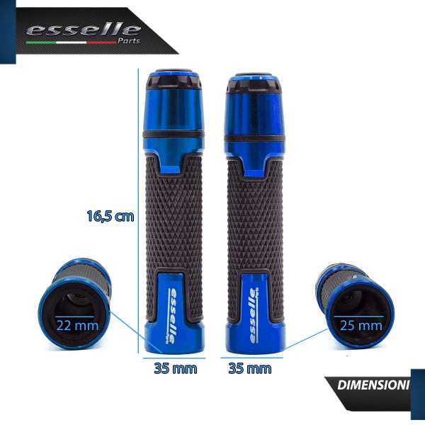 Manopole Manubrio Moto Scooter Blu Antiscivolo Con Contrappesi per Peugeot