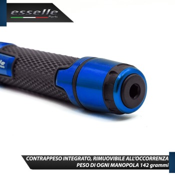 Manopole Manubrio Moto Scooter Blu Antiscivolo Con Contrappesi per Triumph Manopole Manubrio Moto Scooter Blu Antiscivolo Con Contrappesi per Triumph
