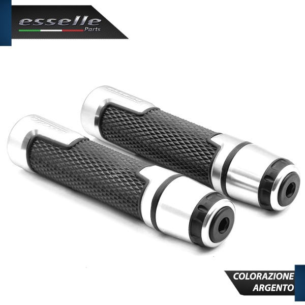 Manopole Manubrio Moto Scooter Argento Antiscivolo Con Contrappesi per Kymco