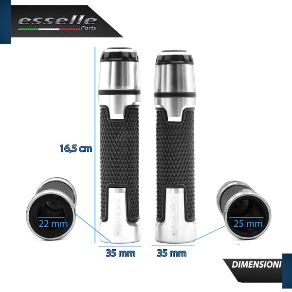 Manopole Manubrio Moto Scooter Argento Antiscivolo Con Contrappesi per Sym