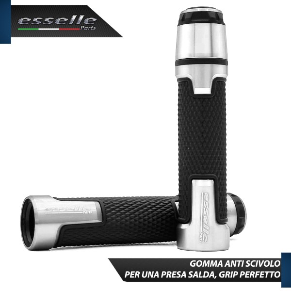 Manopole Manubrio Moto Scooter Argento Antiscivolo Con Contrappesi per Triumph