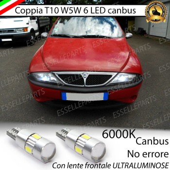 Lampade T10 W5W Canbus 6 LED no error luci posizione Lancia Y