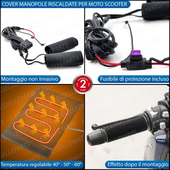 Manopole Riscaldate Per Kawasaki Z 125 Con Controllo Temperatura Impermeabili