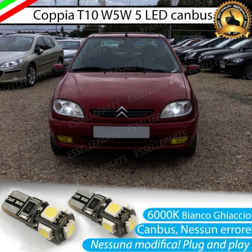 Luci posizione T10 W5W 5 LED Canbus Citroen Saxo